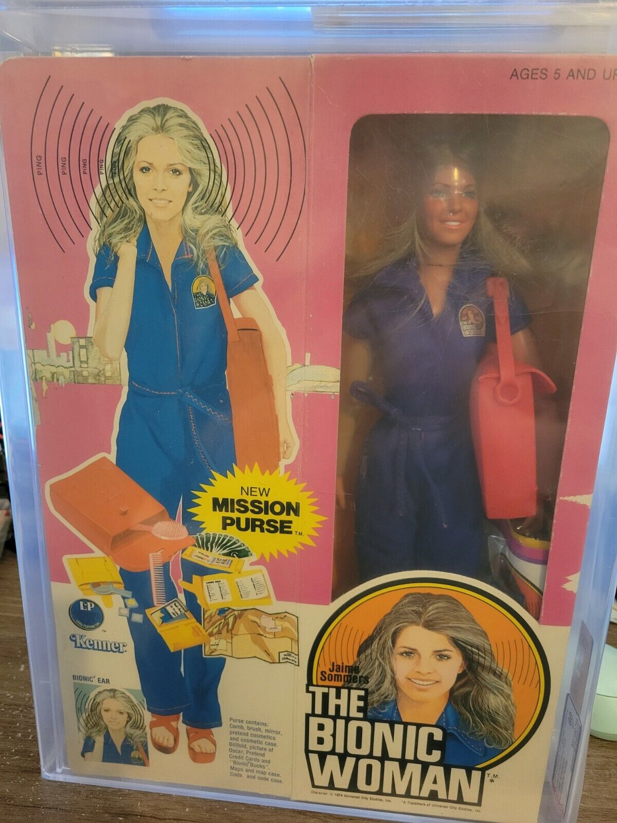 1977-Kenner-Bionic-Woman-Blue-Jumpsuit-with-Mission-Purse-Jaime-Sommers-AFA-60-304760785930