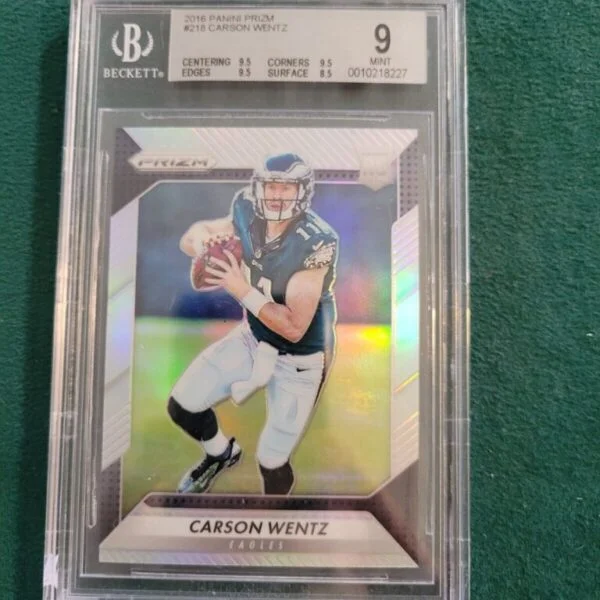 2016 Panini Prizm #218 Carson Wentz BGS 9 Rookie