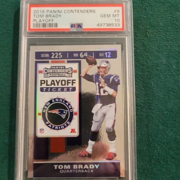 2019 Panini Contenders Playoff Ticket #9 Tom Brady PSA 10