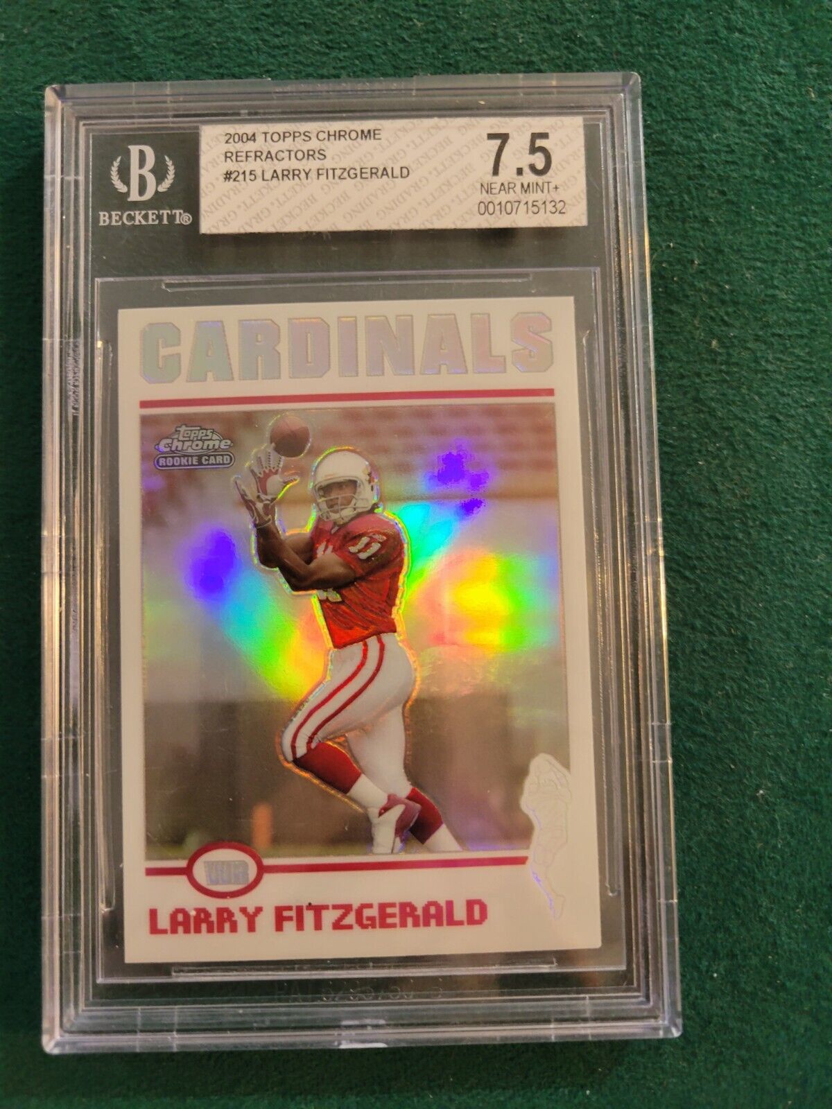 2004 Topps Chrome Refractor #215 Larry Fitzgerald Rookie Card BGS 7.5