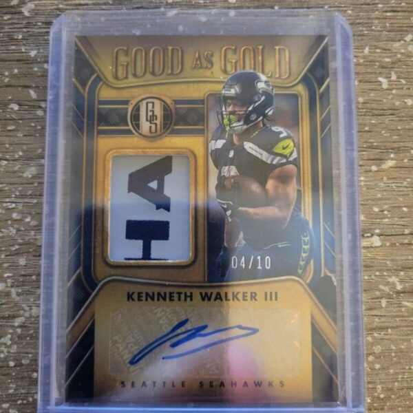 2023 Gold Standard Good as Gold Sapphire #27 Patch Auto Kenneth Walker III 4/10