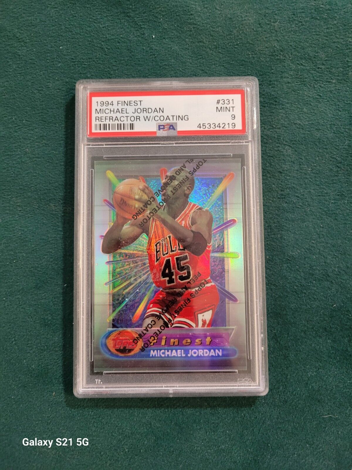 1994-95 Finest #331 Michael Jordan Refractor with Coating PSA 9