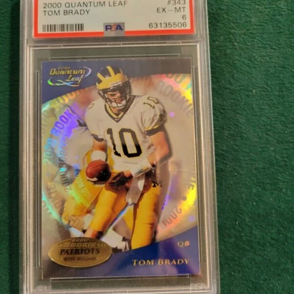 2000 Quantum Leaf #343 Tom Brady PSA 6 Rookie