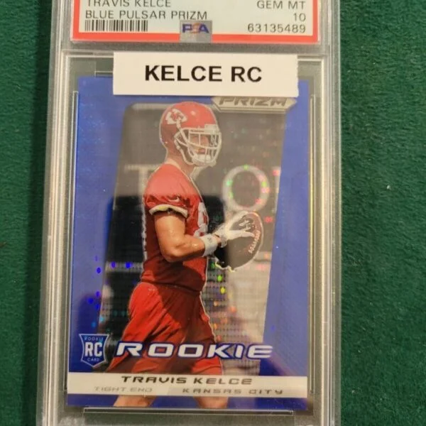 2013 Panini Prizm Blue Pulsar Prizm #292 Travis Kelce Rookie PSA 10