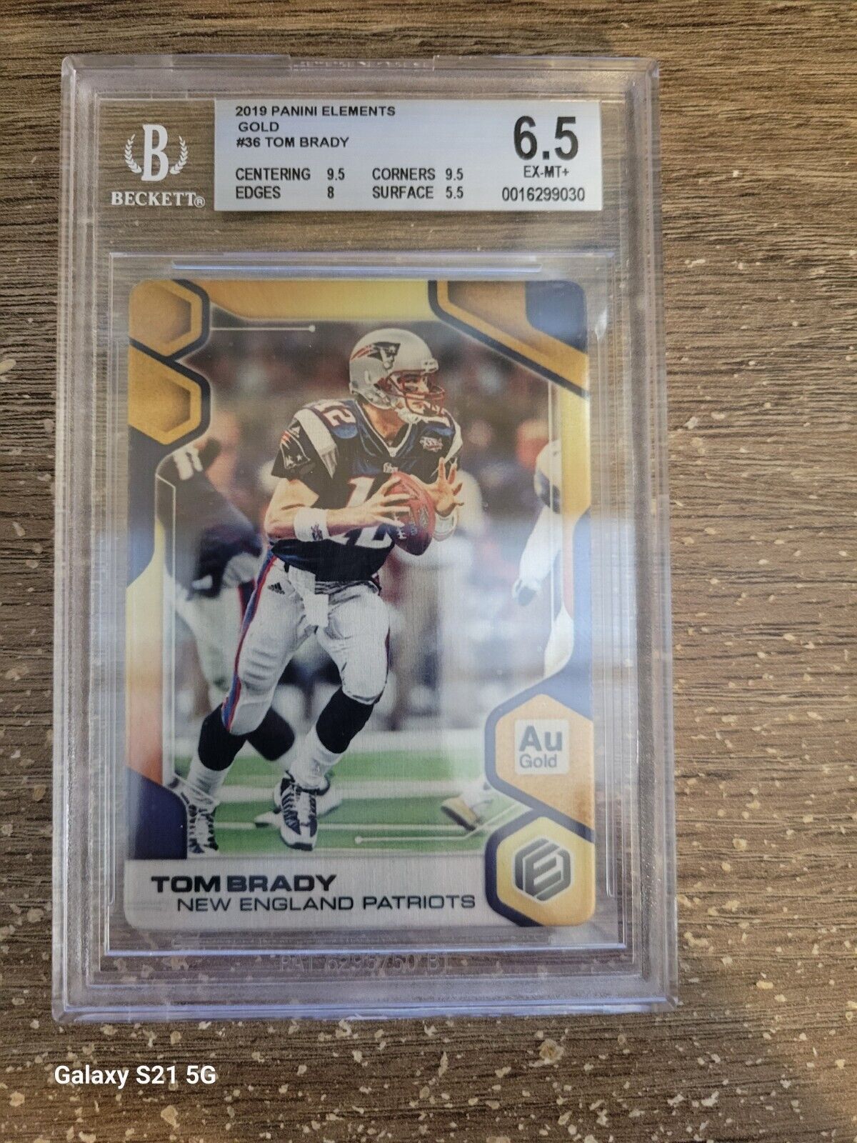 2019 Elements Gold #36 Tom Brady 5/25 BGS 6.5