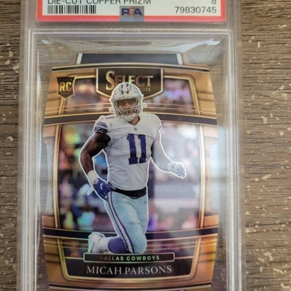 2021 Select Copper Prizm Die Cut #85 Micah Parsons 76/199 PSA 8