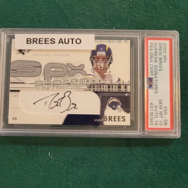 2002 SPx Supreme Signatures SS-DB Drew Brees PSA 10