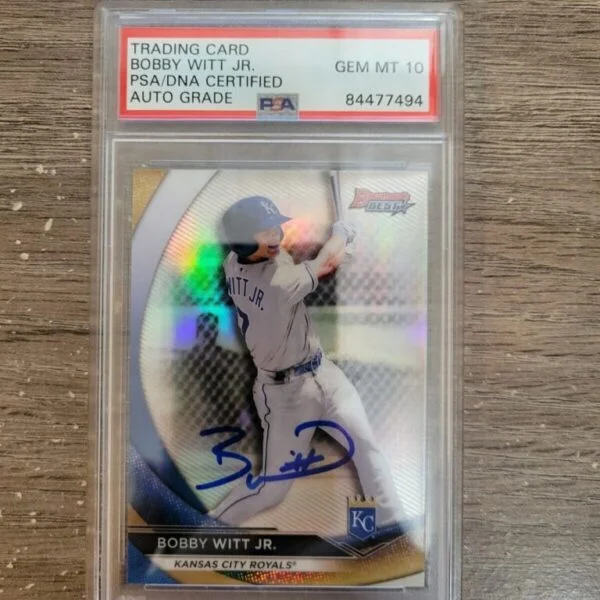 2020 Bowman’s Best Top Prospects Refractor Autograph TP20 Bobby Witt Jr. PSA 10