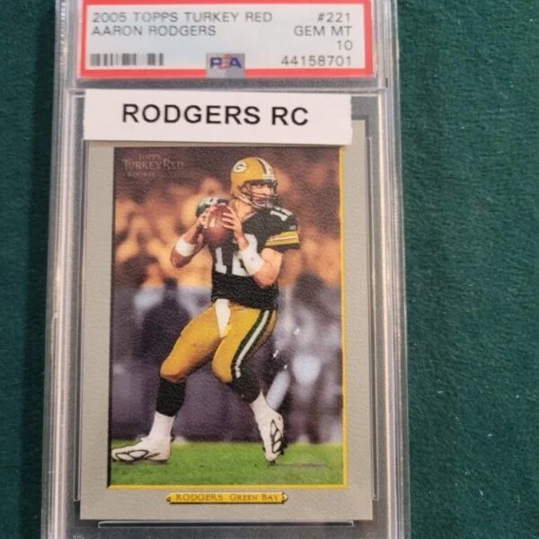 2005 Topps Turkey Red #221 Aaron Rodgers Rookie Card PSA 10