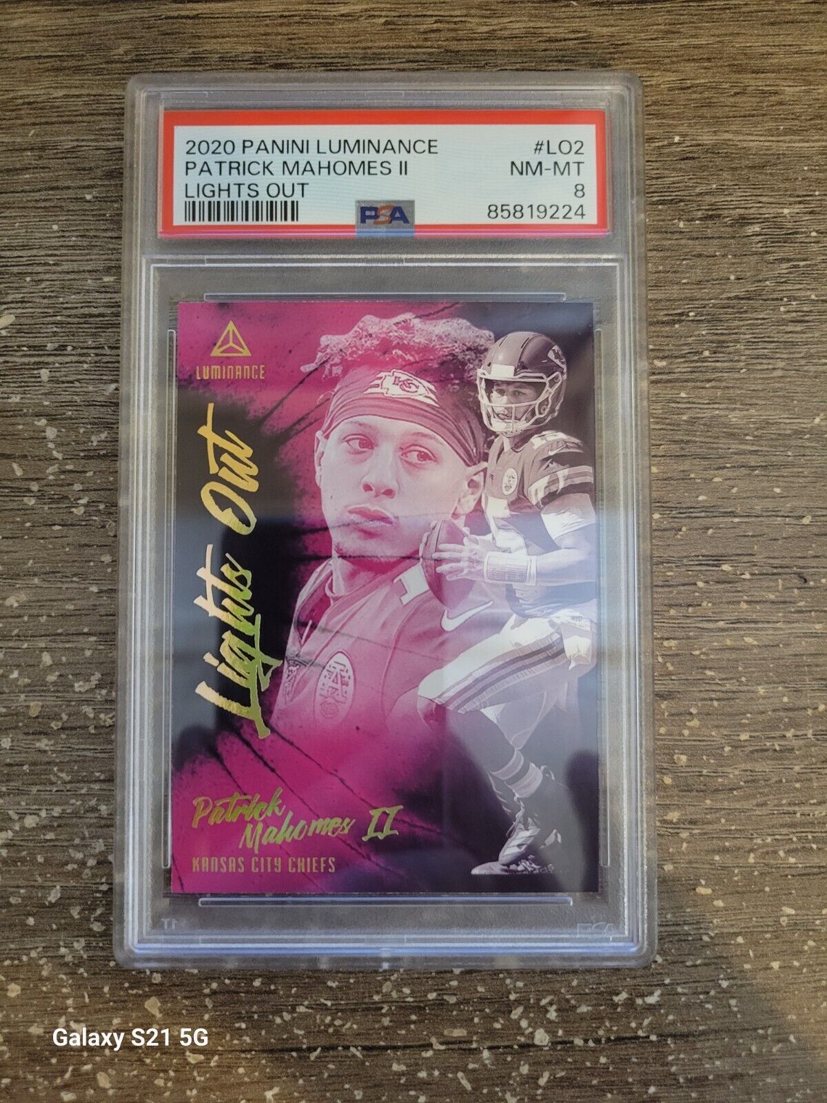 2020 Luminance Lights Out LO2 Patrick Mahomes II PSA 8