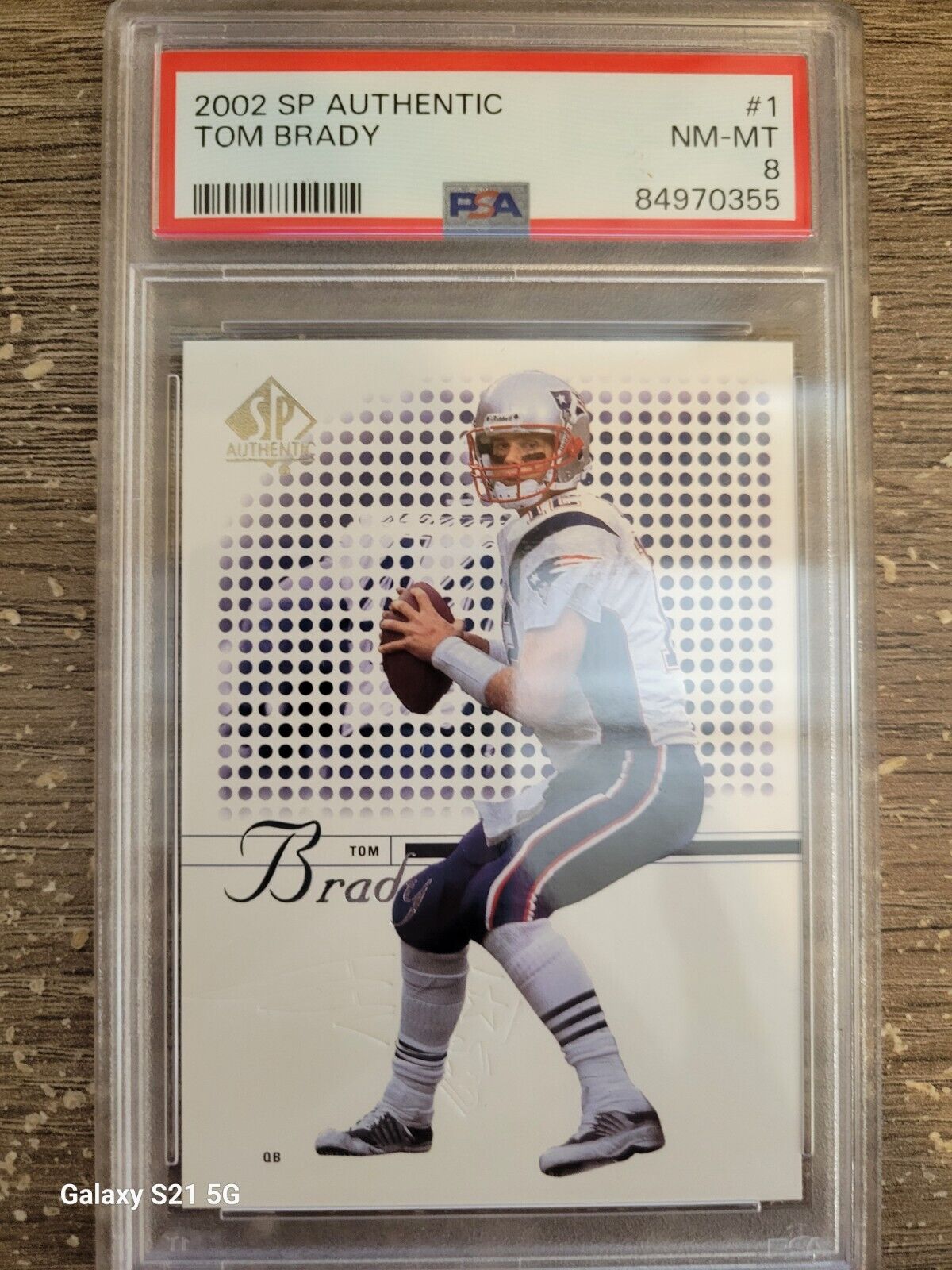 2002 SP Authentic #1 Tom Brady PSA 8