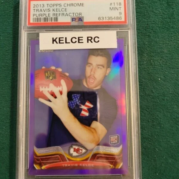 2013 Topps Chrome Purple Refractor #118 Travis Kelce Rookie /499 PSA 9