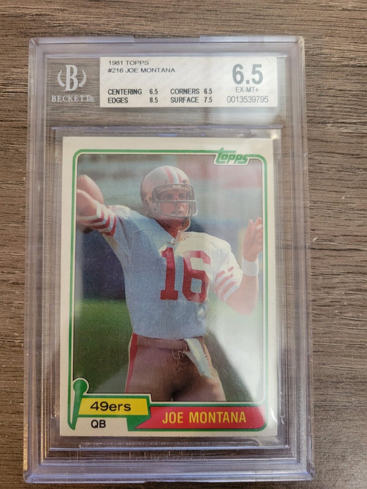 1981 Topps #216 Joe Montana RC BGS 6.5