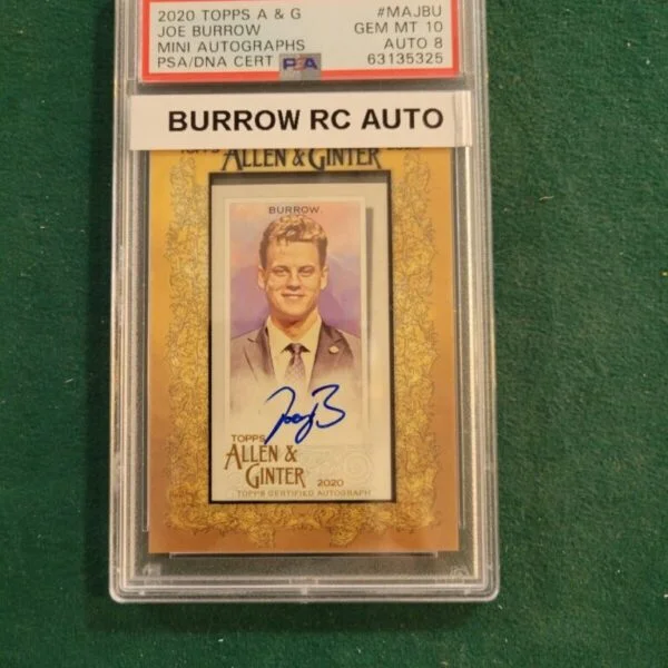 2020 Allen and Ginter Mini Autographs MAJBU Joe Burrow PSA 10